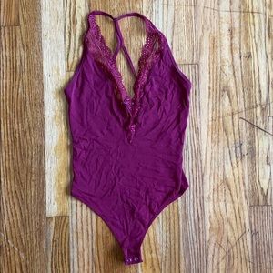 Express | Red lace body suit